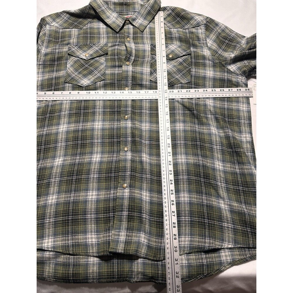Wrangler Mens Plaid Flannel Shirt Size 3XL Pearl Snap Buttons Pocket New NWT - Picture 6 of 12